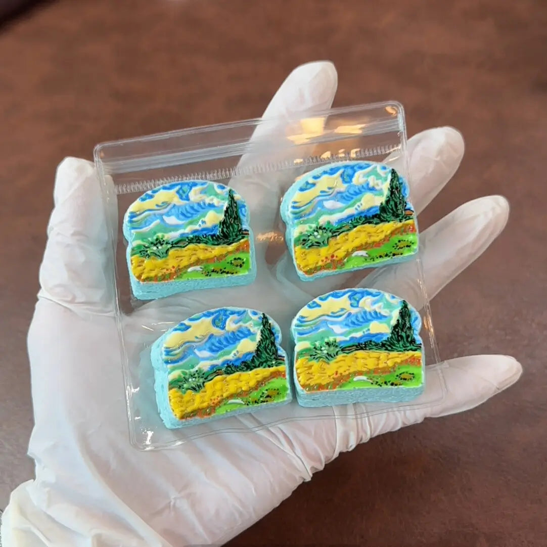 Van Gogh Mini Toast Charms – Handcrafted Clay-Style