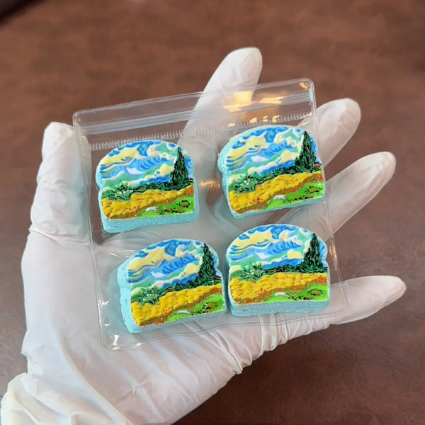 Van Gogh Mini Toast Charms – Handcrafted Clay-Style