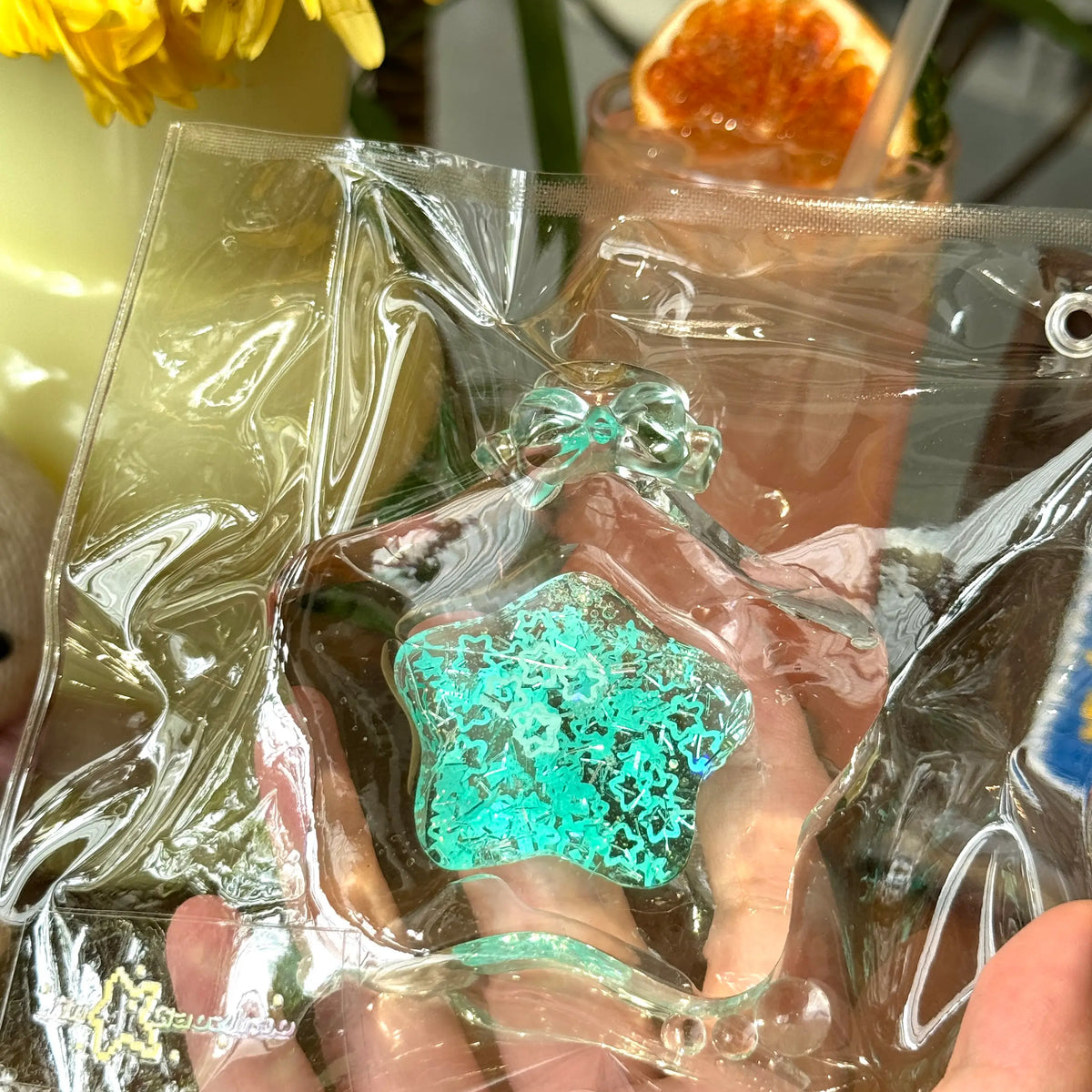 Liquid Sand Star Bottle Squishy: Handcrafted Stress Relief