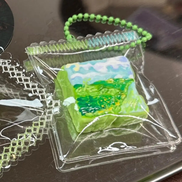 Sleepy Bean & Alien Charm Set – Handcrafted Mini Squishy