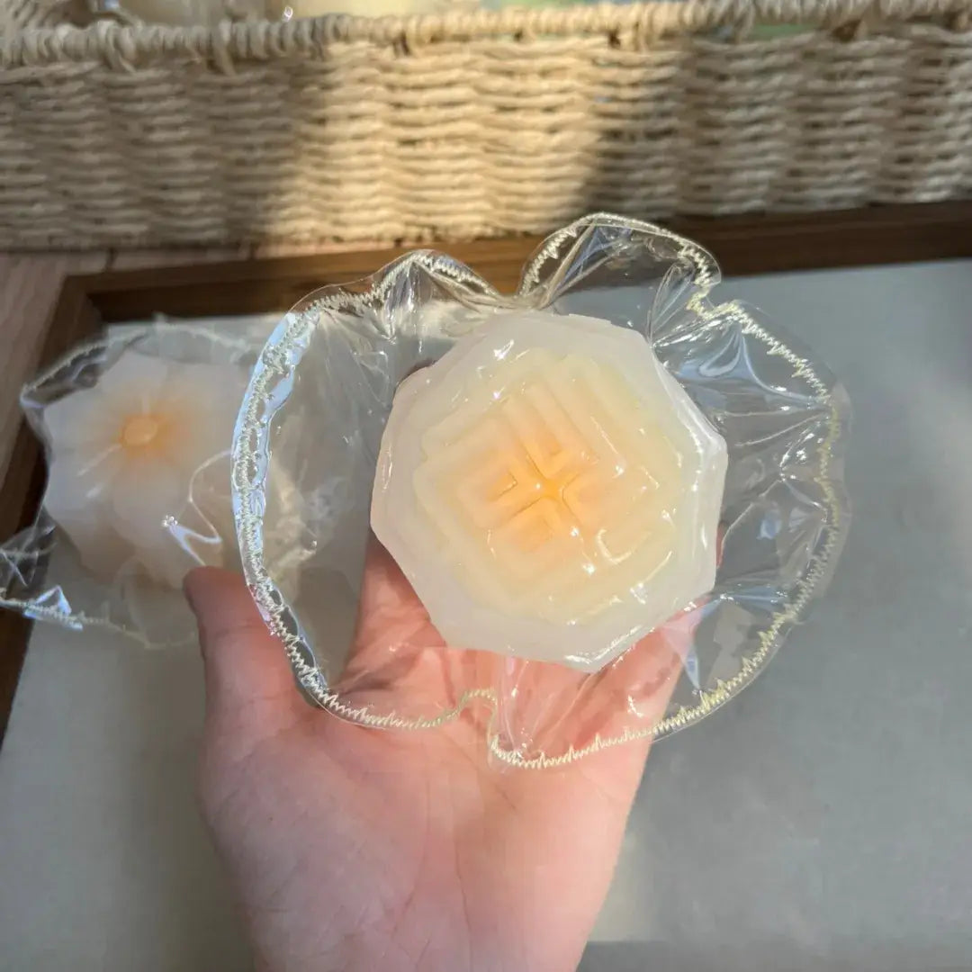 Handmade Snow Skin Mooncake Squishy Toy - Soft ASMR Stress Relief