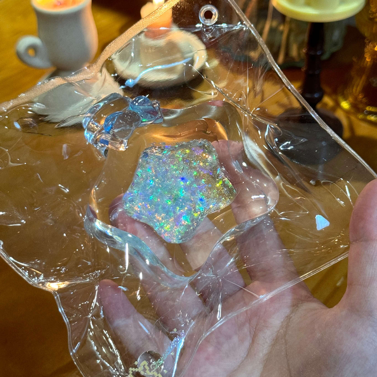 Liquid Sand Star Bottle Squishy: Handcrafted Stress Relief