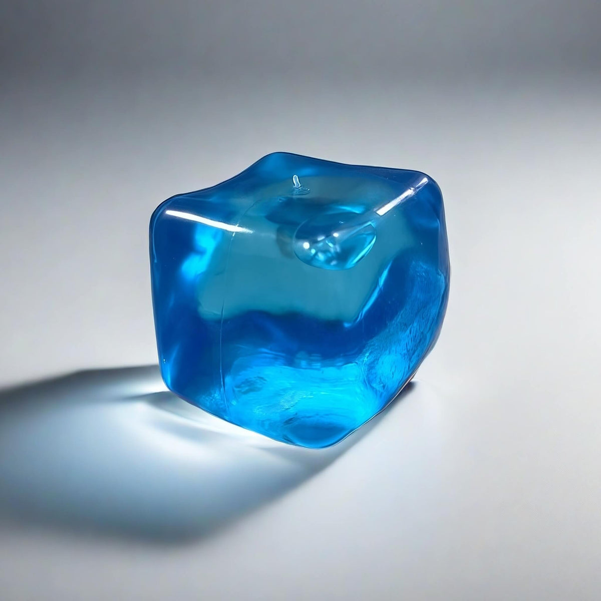 Blue Transparent Crystal Ice Cube Handcrafted Silicone Stress Relief Squishy Toy - lovesquishy