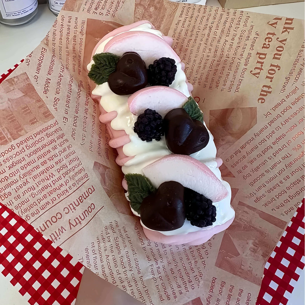 Caterpillar Bread Squishy: Cheese Peach Dessert Toy - lovesquishy