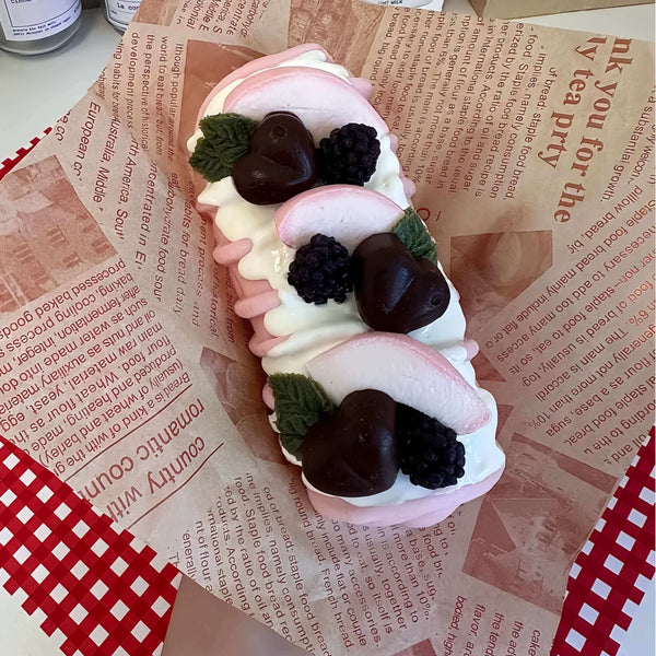 Caterpillar Bread Squishy: Cheese Peach Dessert Toy - lovesquishy