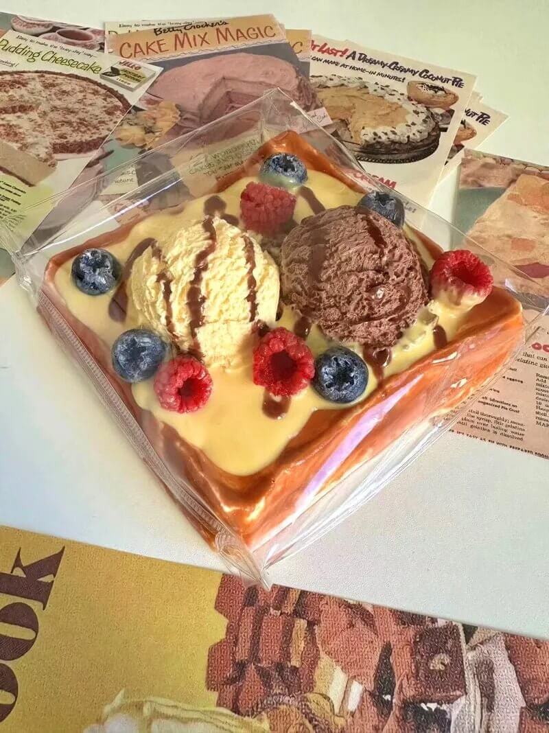 Fruit Ice Cream Toast Squishy: Handcrafted Silicone Dessert Toy - lovesquishy