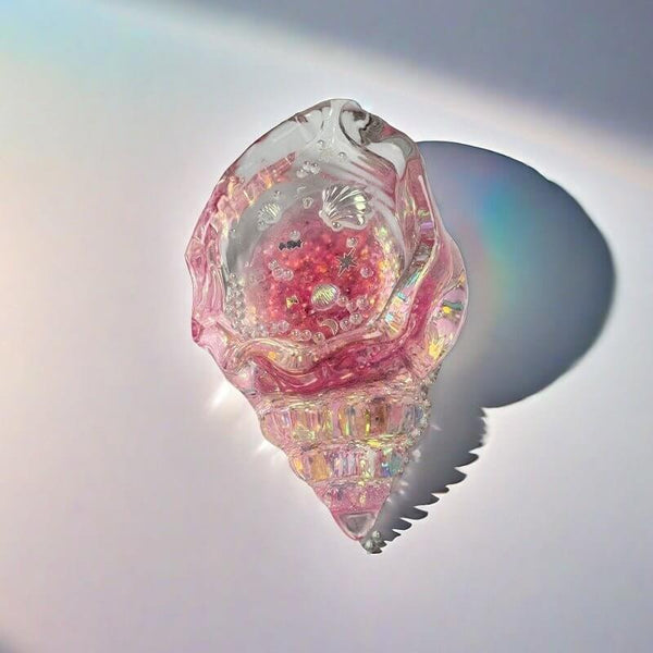 Holographic Glitter Conch Handcrafted Silicone Stress Relief Squishy Toy - lovesquishy