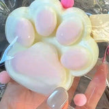 Large Pink Cat Paw Squishy: Handcrafted Silicone Stress Relief - lovesquishy
