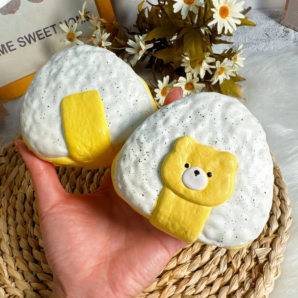 Teddy Bear Rice Ball Squishy: Slow - Rising Sweet Treat - lovesquishy