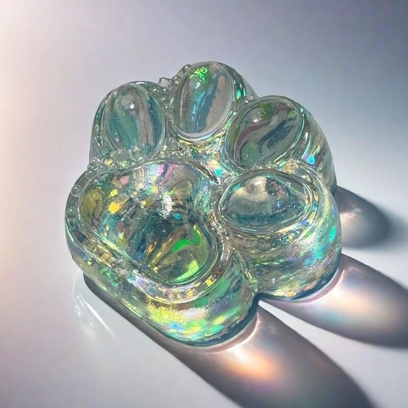 Transparent Dreamy Blue Cat Paw Handcrafted Silicone Stress Relief Squishy Toy - lovesquishy