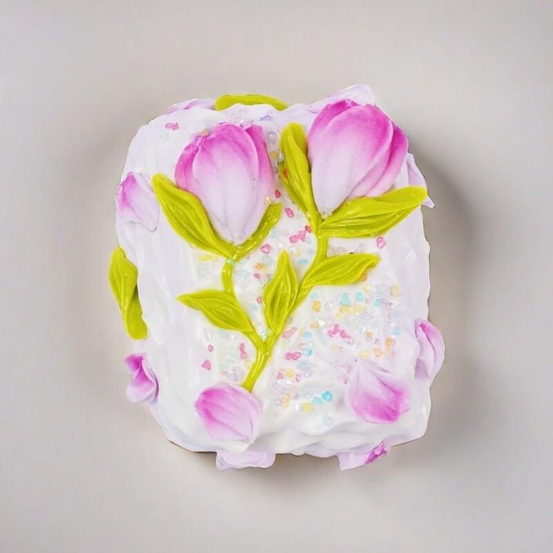 Tulip Milk Brick Handcrafted Silicone Stress Relief Squishy Toy - lovesquishy