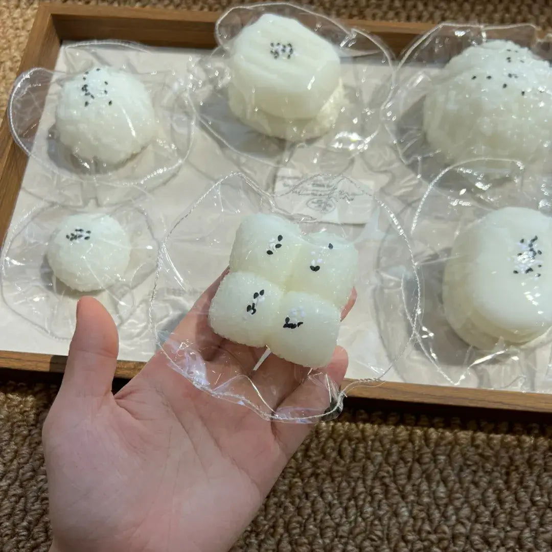 Handmade Cute Rice & Seal Mochi Squishy Toy - Soft ASMR Stress Relief