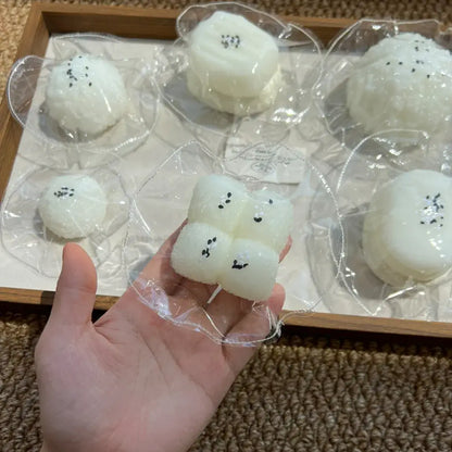 Handmade Cute Rice & Seal Mochi Squishy Toy - Soft ASMR Stress Relief