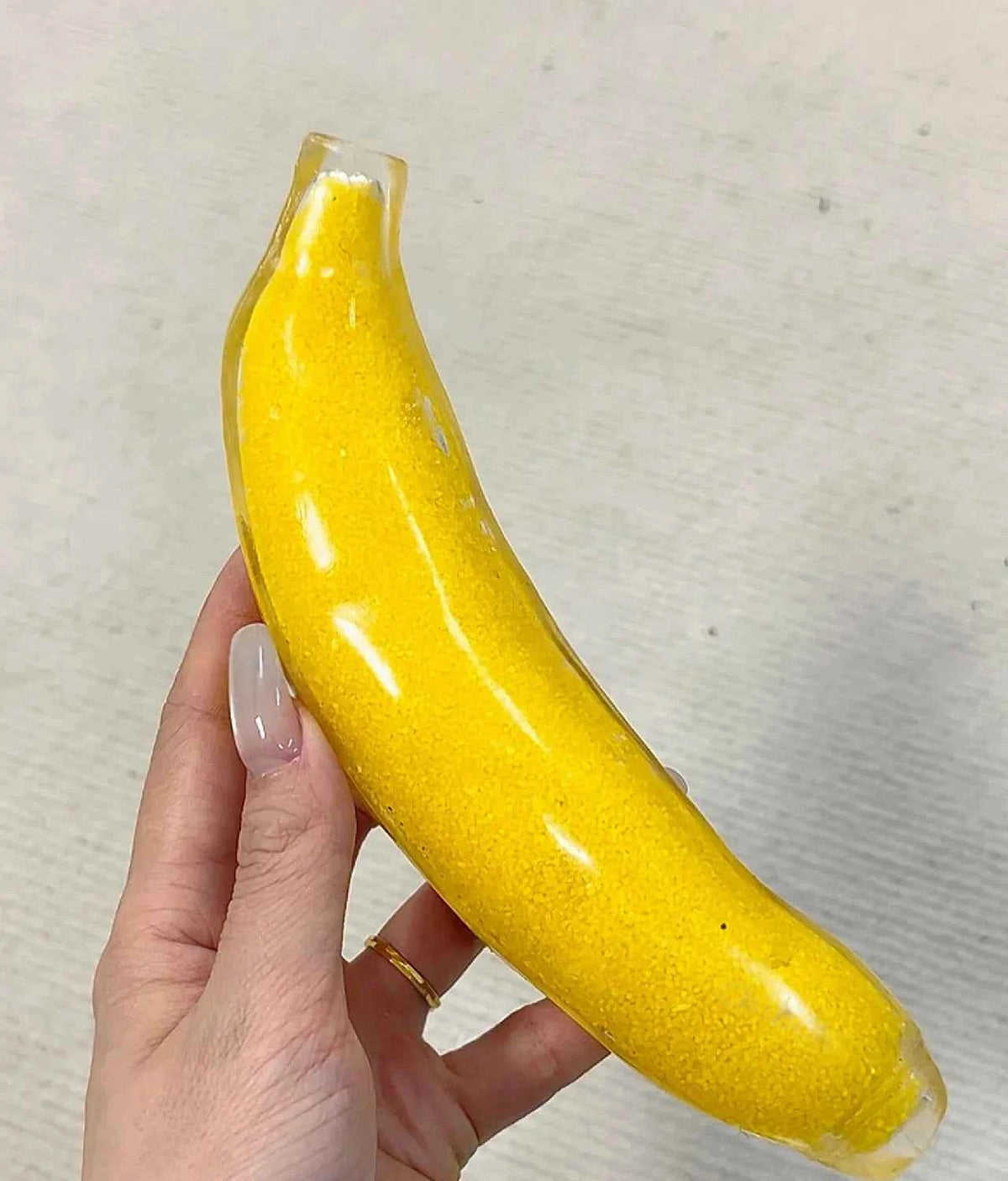 [CHIBOKI]Flowing - sand Big Banana: Water - textured Handmade Stress Relief Ball