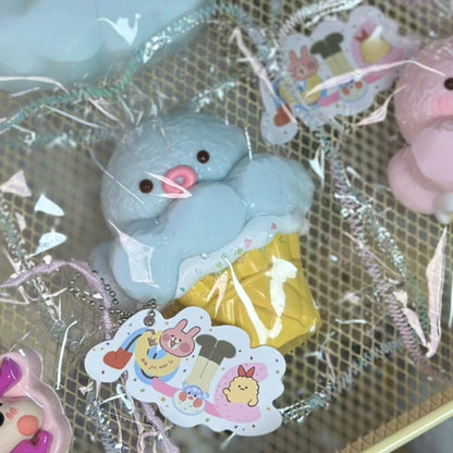 Creative Cartoon Squishy Collection | Tamagotchi Mametchi, Octopus Ice Cream, Elemental Fire & Water