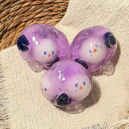 Snowman Fruit Tea Squishy Ball – Blueberry Diced Fruit Tea