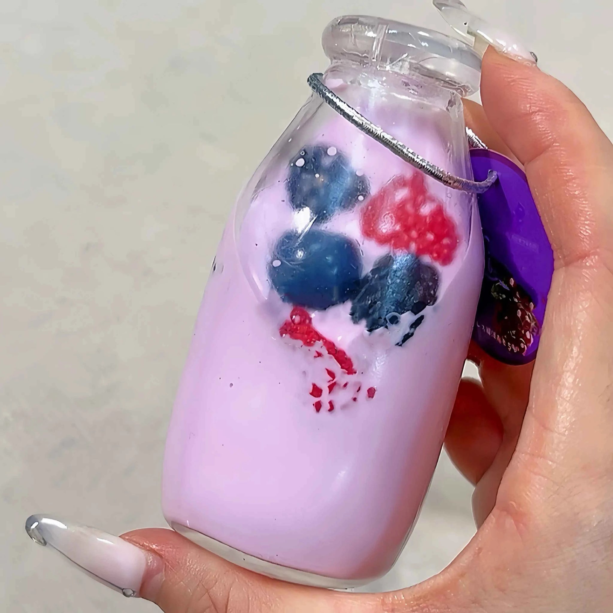 [CHIBOKI]Clear Bottle Squishy Ball – Handmade Stress Relief Desk Toy | Bubble Tea Bottle