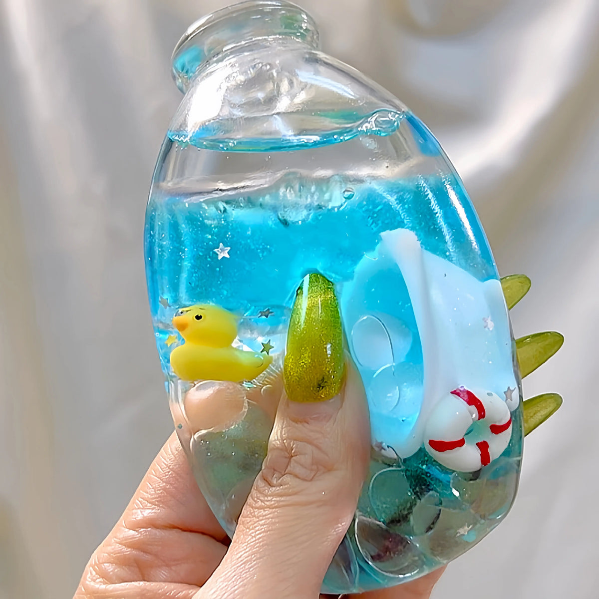 [CHIBOKI]Clear Bottle Squishy Ball – Handmade Stress Relief Desk Toy | Soda Bottle Series