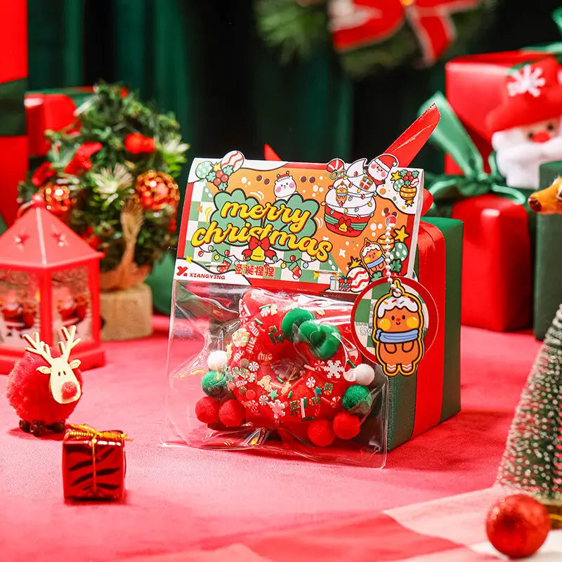 Christmas Hello Kitty marshmallow-style squishy rings in a 2-piece set