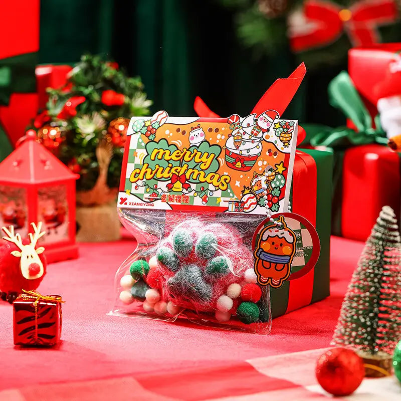 Set of 2 Christmas red paw plush toys