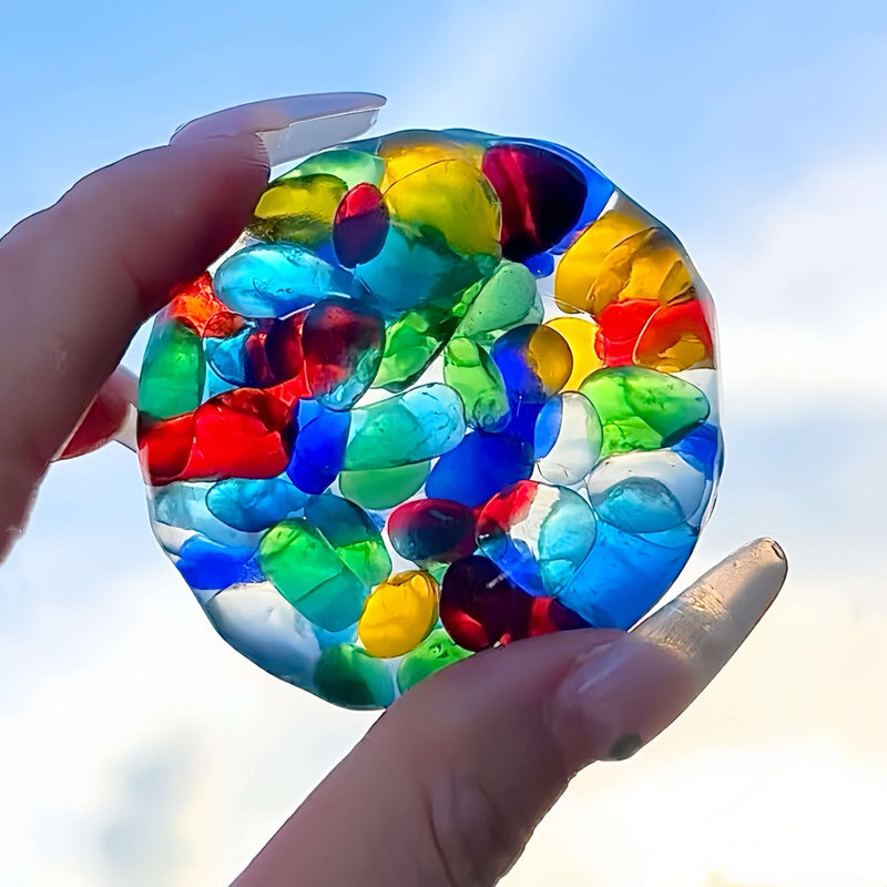 CHIBOKI Colorful Pearl Squishy Ball - Handmade Stress Relief Toy