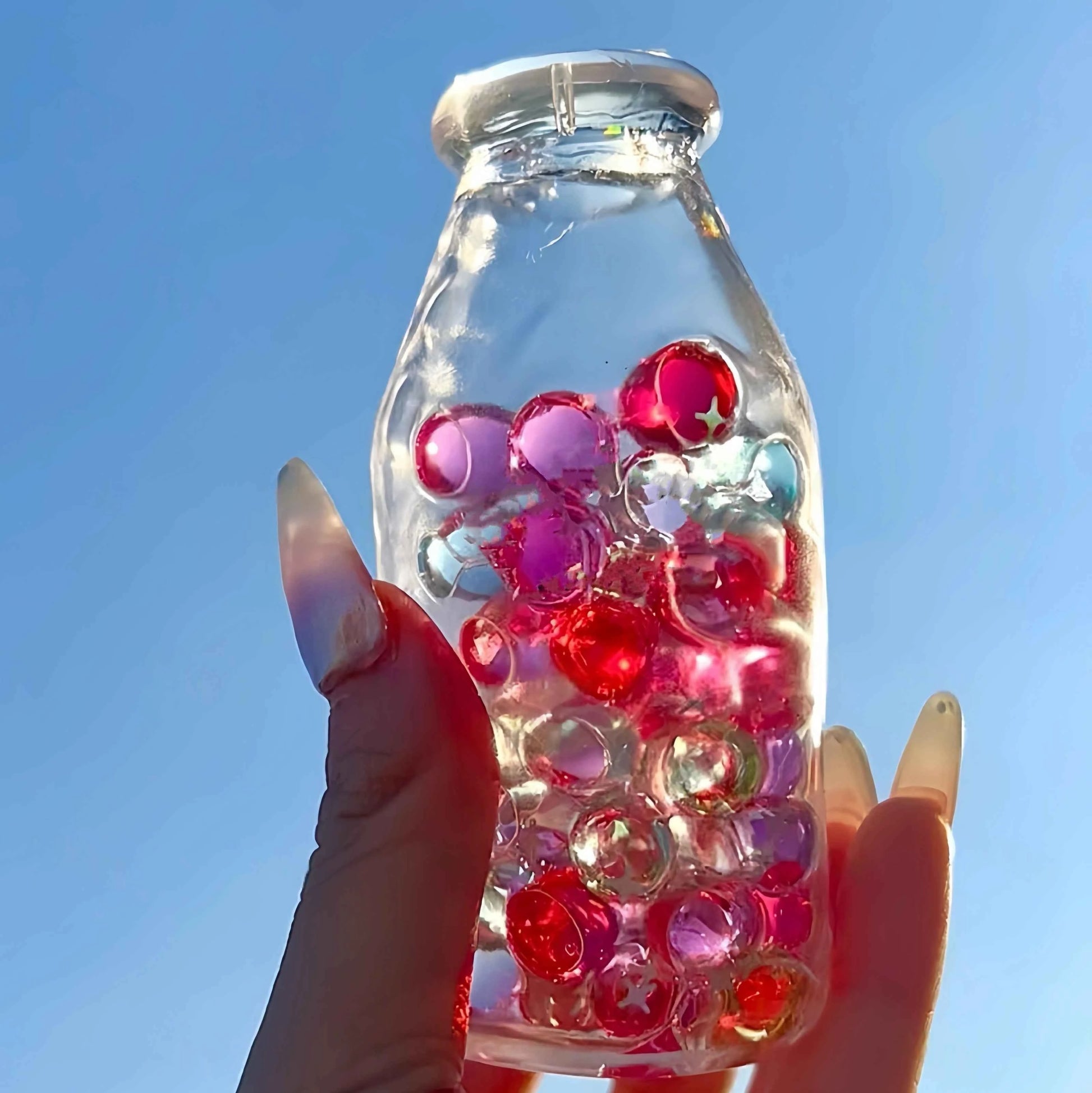 [CHIBOKI] Clear Bottle Squishy Ball – Handmade Stress Relief Desk Toy | Crystal & Soda Bottle