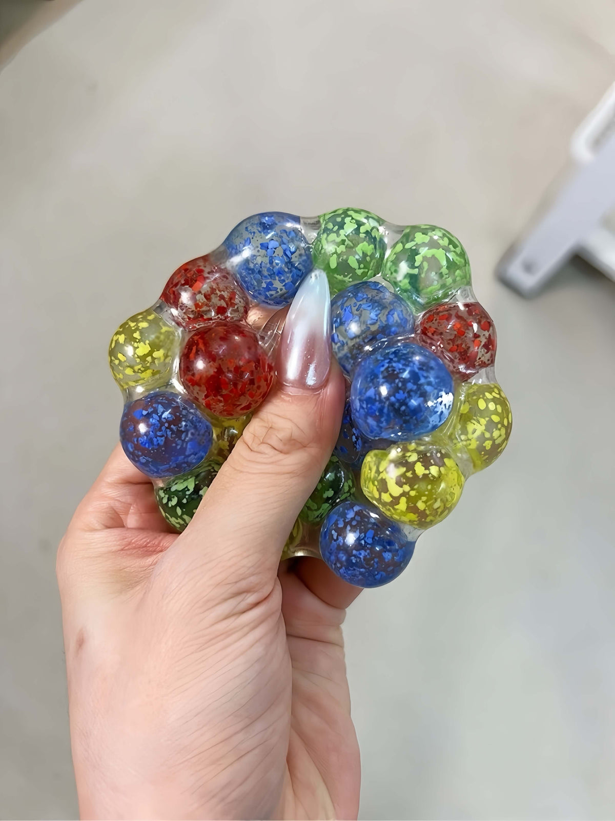 Colorful Pearls Squishy Ball - Handmade Ultra-Soft Stress Relief Toy