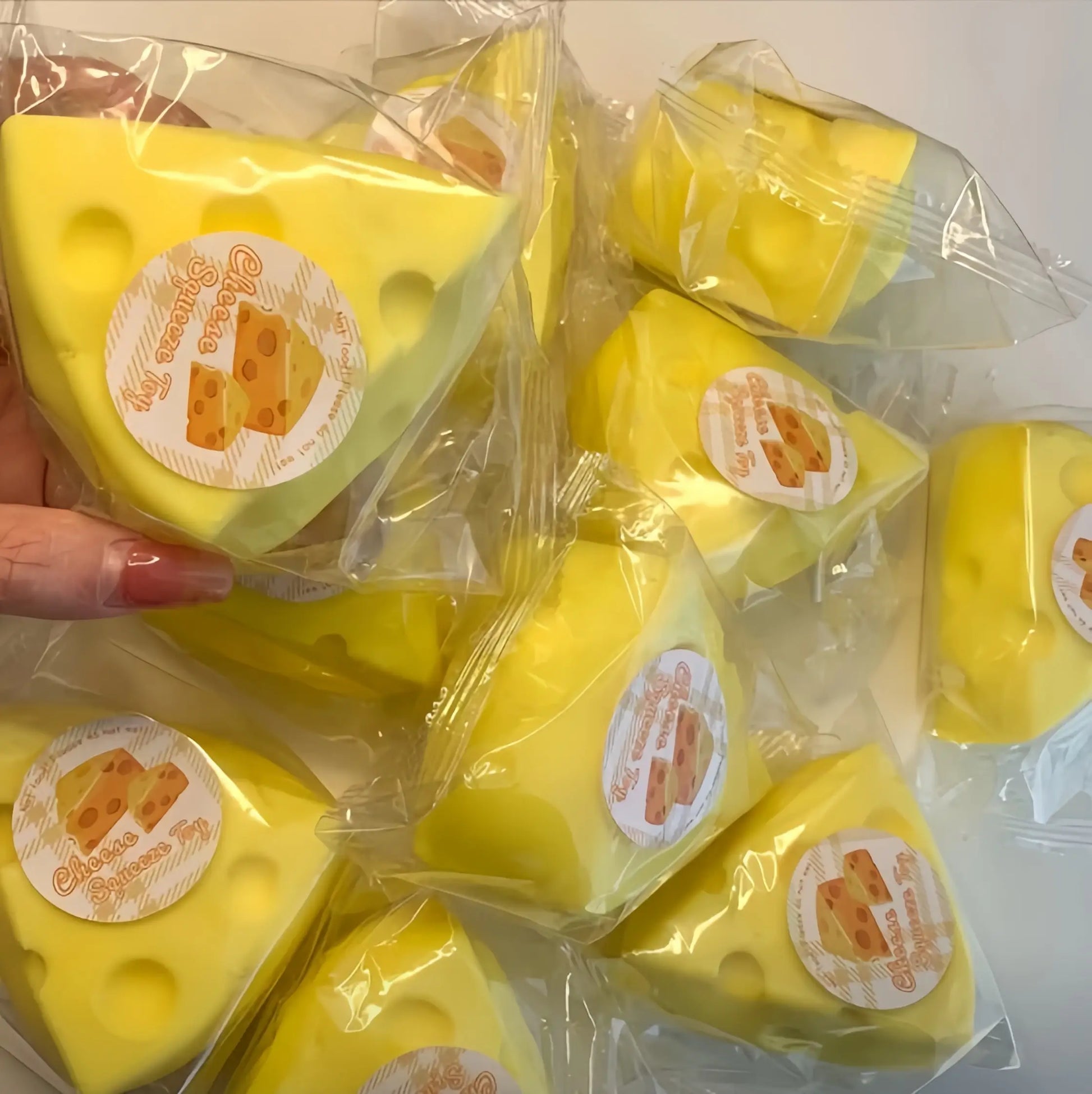 Chiboki Soft Cheese Block Squishy Stress Relief Toy (Milky Yellow)
