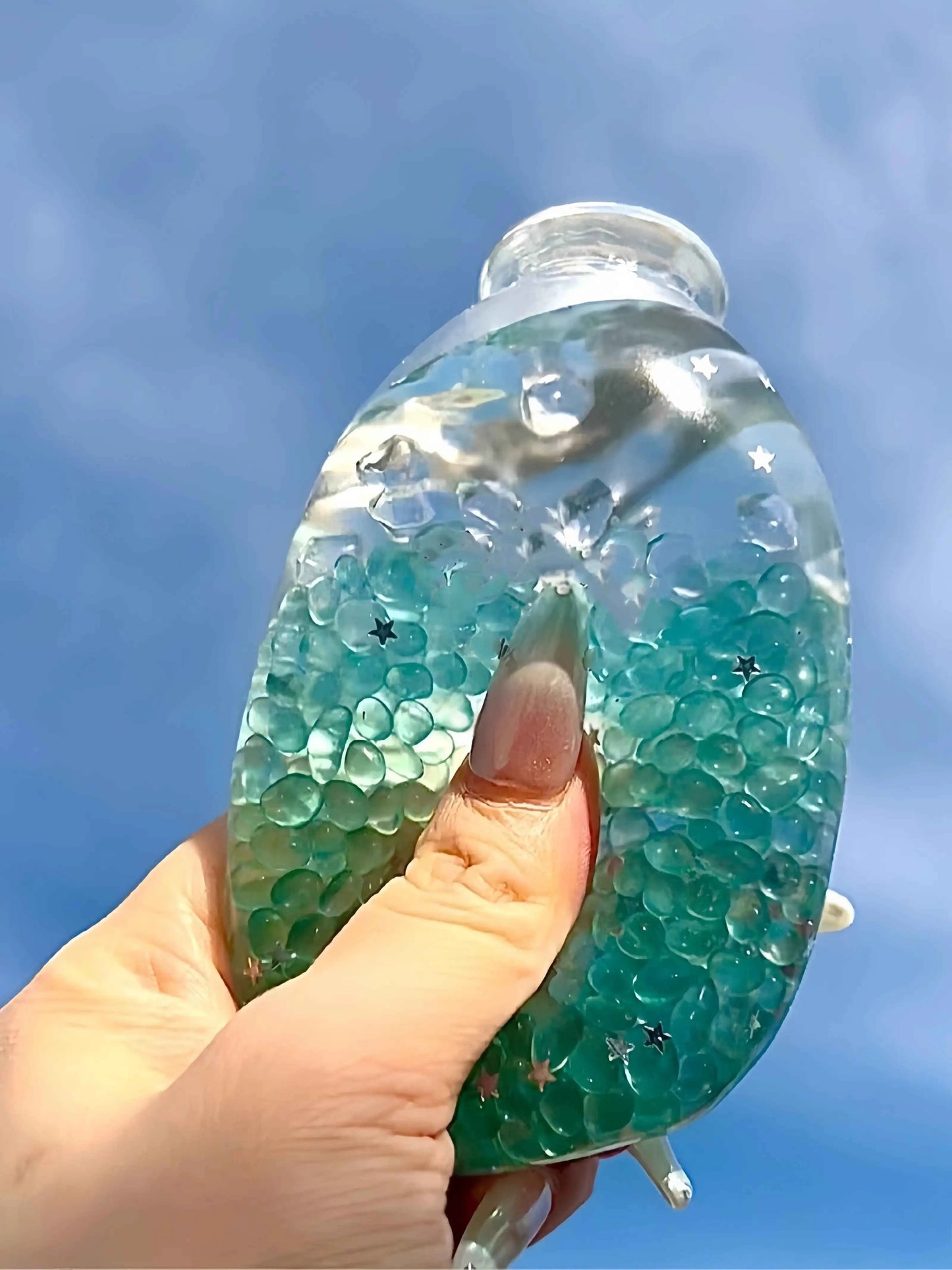 [CHIBOKI] Clear Bottle Squishy Ball – Handmade Stress Relief Desk Toy | Crystal & Soda Bottle
