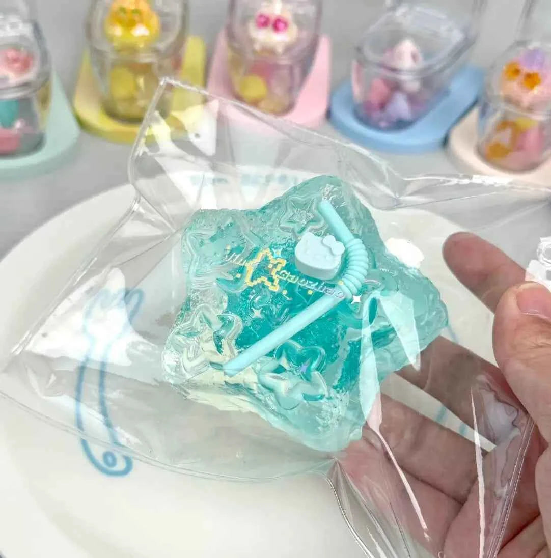 Double Star Drink Series Star Squishy - Handcrafted Stress Relief Toy