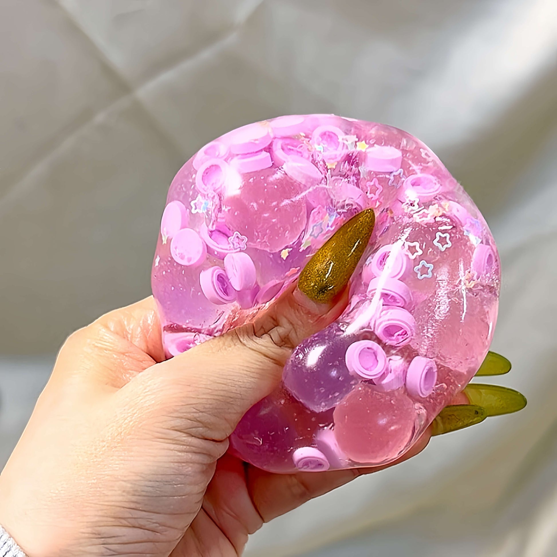 Dreamland building block hard candy textured pearl squishy ball, handmade stress relief toy