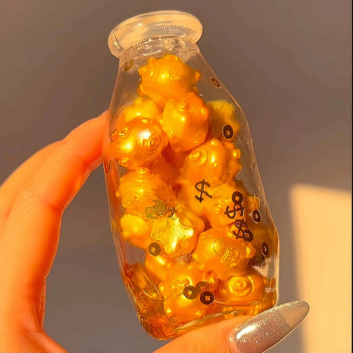 [CHIBOKI]Clear Bottle Squishy Ball – Handmade Stress Relief Desk Toy | Clear Bottle