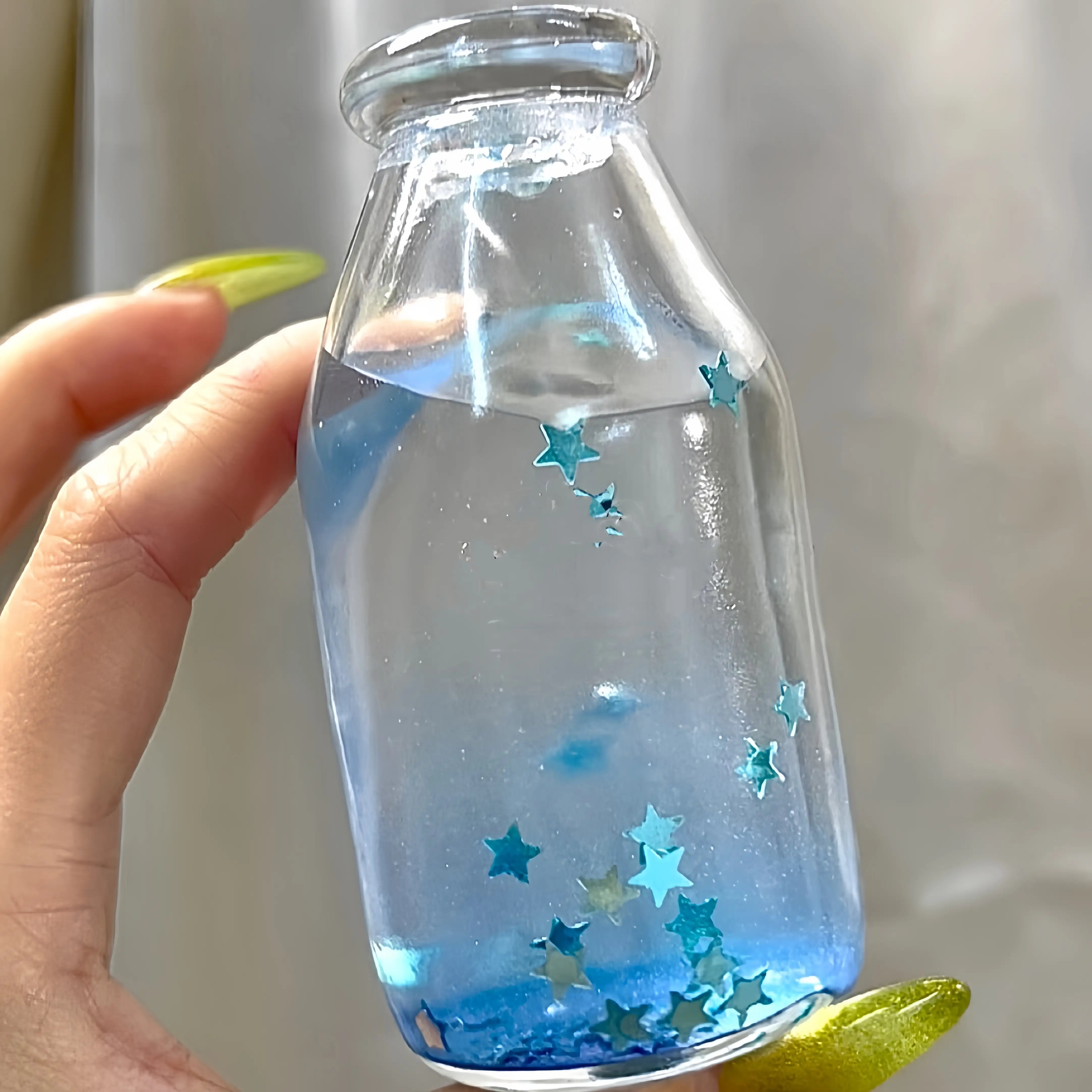 Original Handmade Squishy Ball – Layered Sand Stress Relief Toy, Bottle Design, Unique Gift for Kids & Adults
