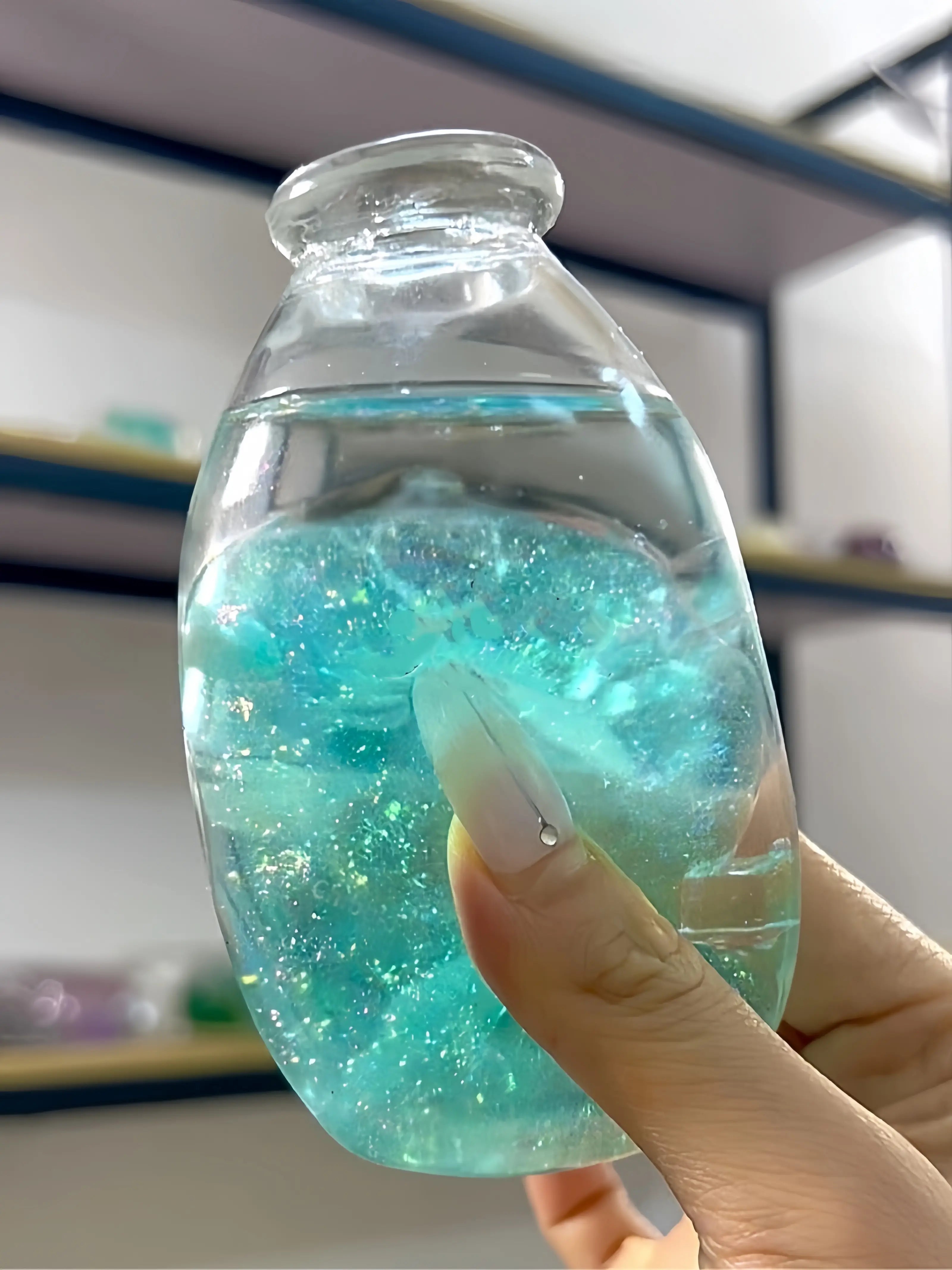 Original Handmade Squishy Ball – Layered Sand Stress Relief Toy, Bottle Design, Unique Gift for Kids & Adults