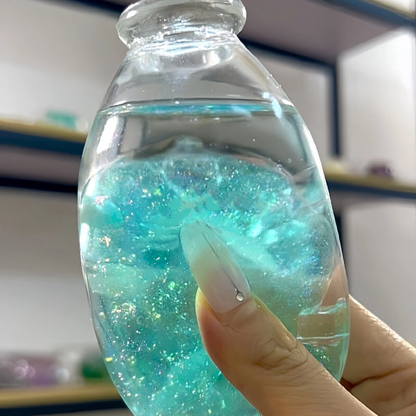 [CHIBOKI]Clear Bottle Squishy Ball – Handmade Stress Relief Desk Toy | Layered Sand Bottle