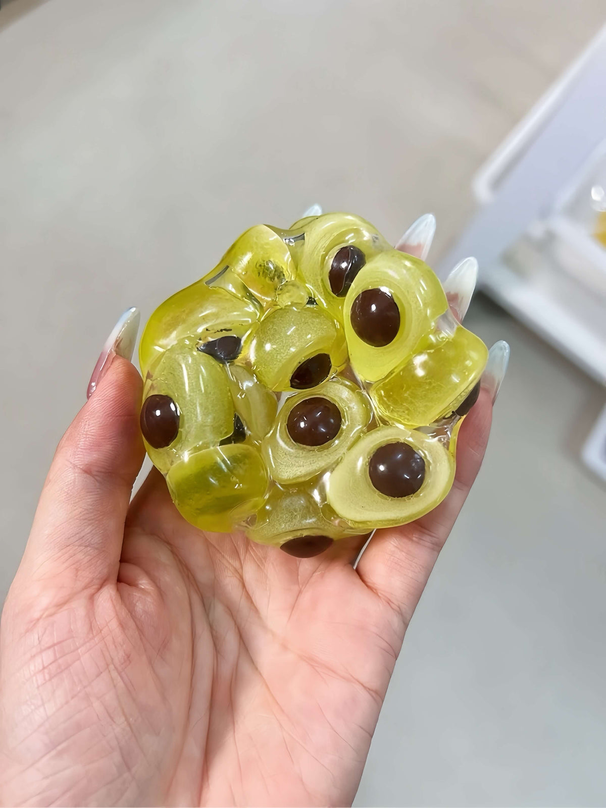 Glow-in-the-Dark Avocado Squishy Ball - Handmade Ultra-Soft Stress Relief Toy