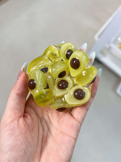 Glow-in-the-Dark Avocado Squishy Ball - Handmade Ultra-Soft Stress Relief Toy