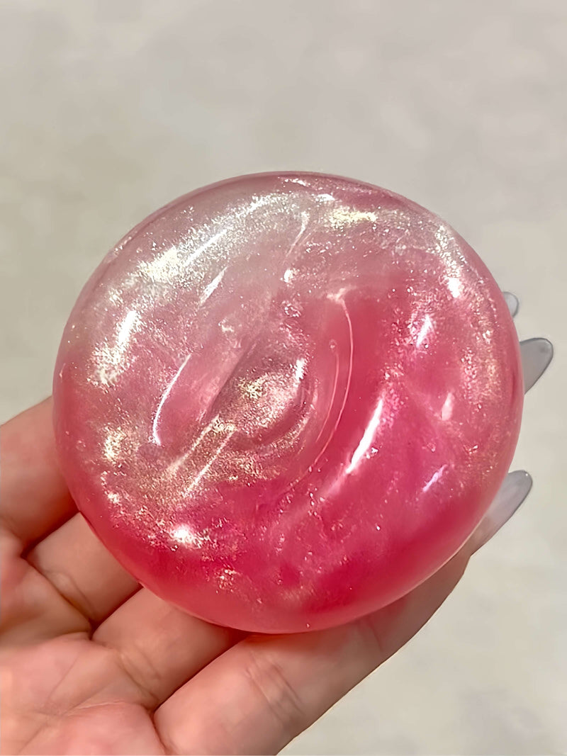 CHIBOKI multicolor candy flash-burst handmade stress ball, gradient blush gold, soft squishy for stress relief