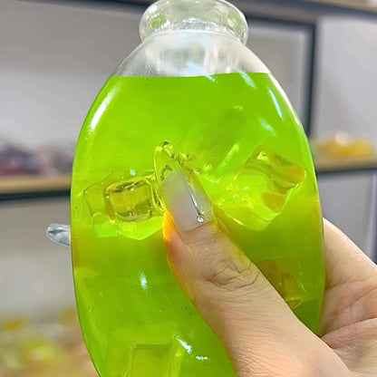 [CHIBOKI]Clear Bottle Squishy Ball – Handmade Stress Relief Desk Toy | Fruit Tea Bottle