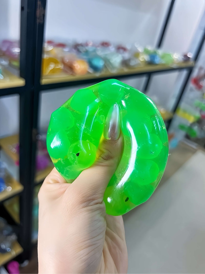 CHIBOKI Green Apple Hard Candy Squishy Ball, soft stress-relief toy for sensory play