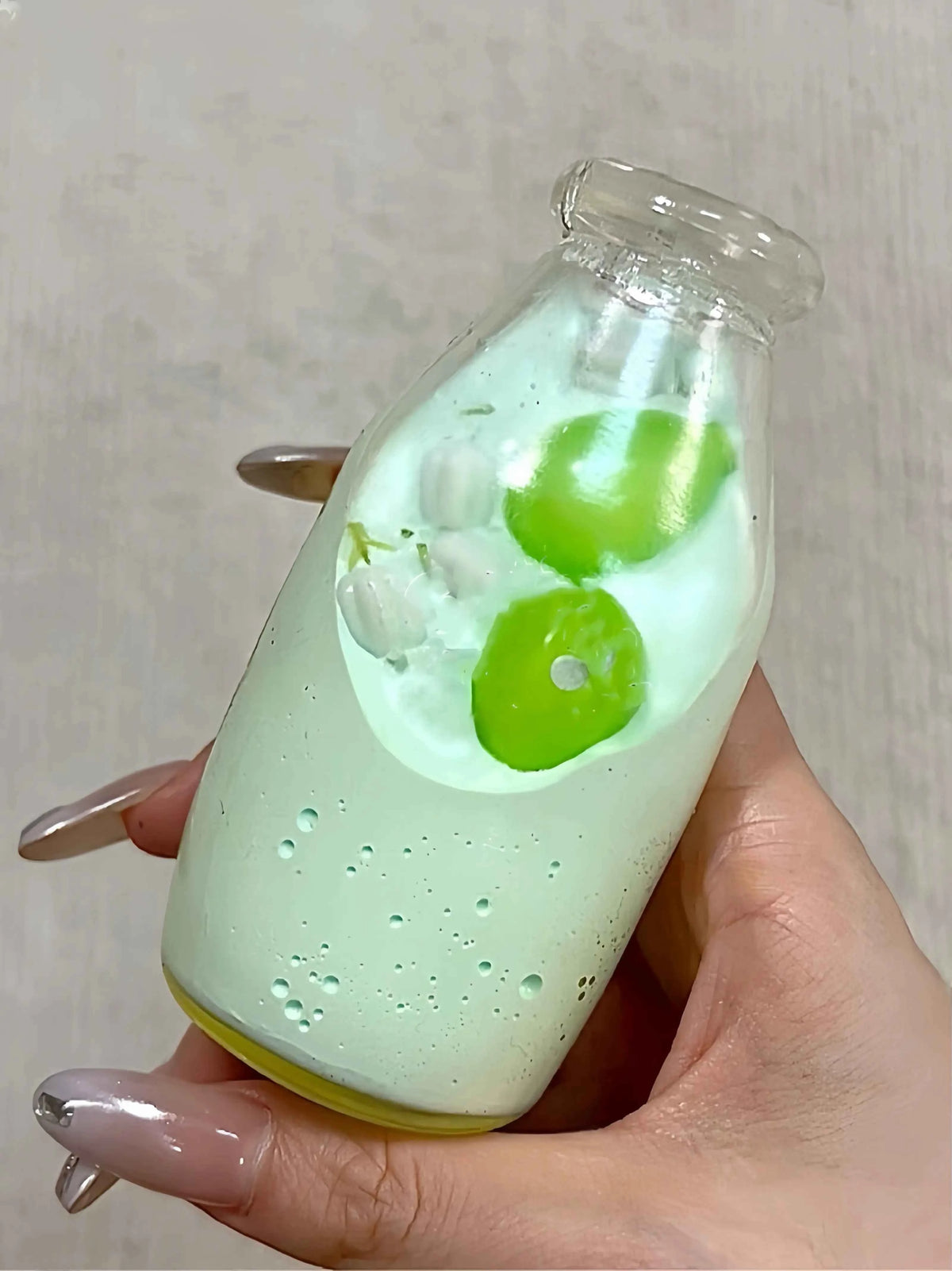 [CHIBOKI]Clear Bottle Squishy Ball – Handmade Stress Relief Desk Toy | Bubble Tea Bottle