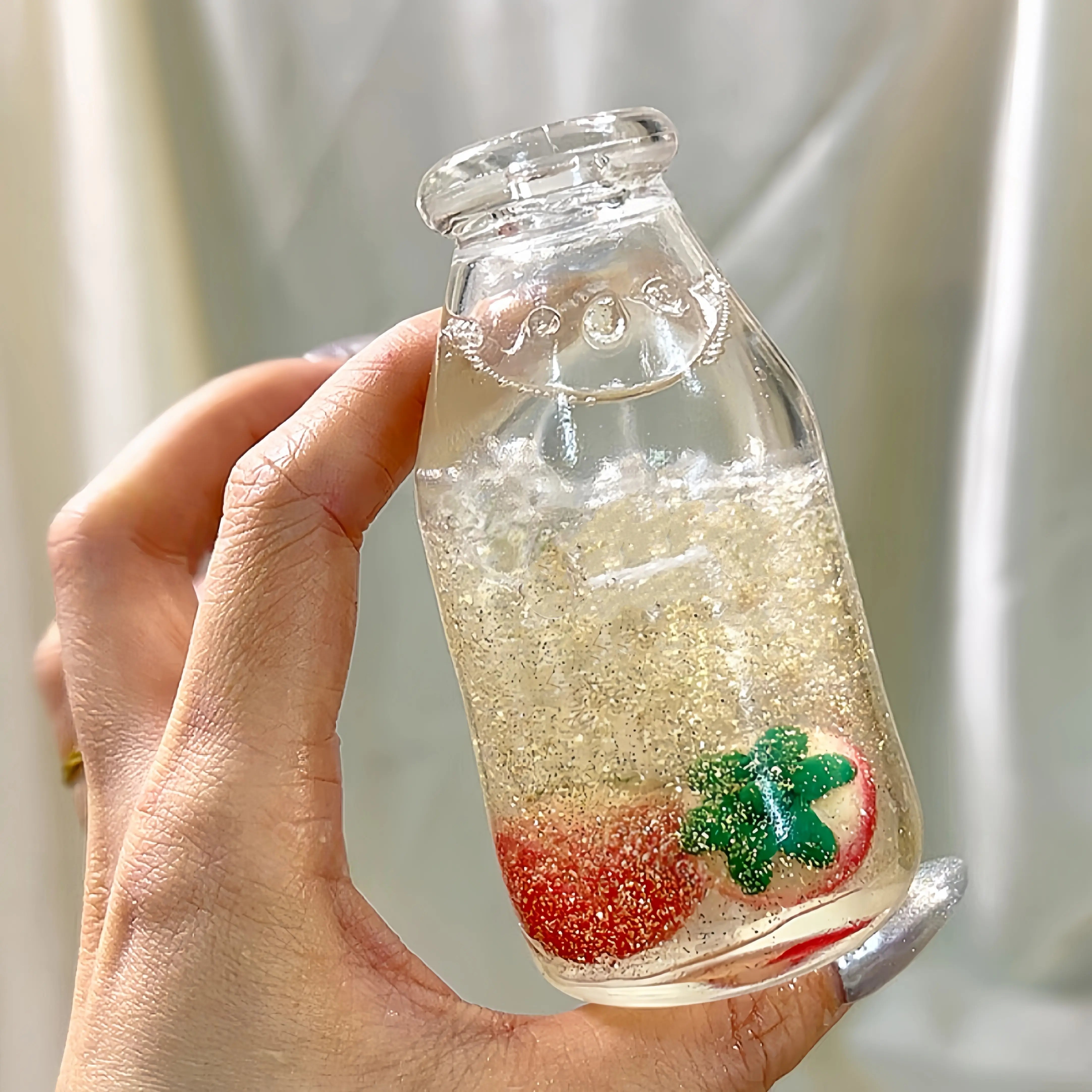 Original Handmade Squishy Ball – Layered Sand Stress Relief Toy, Bottle Design, Unique Gift for Kids & Adults