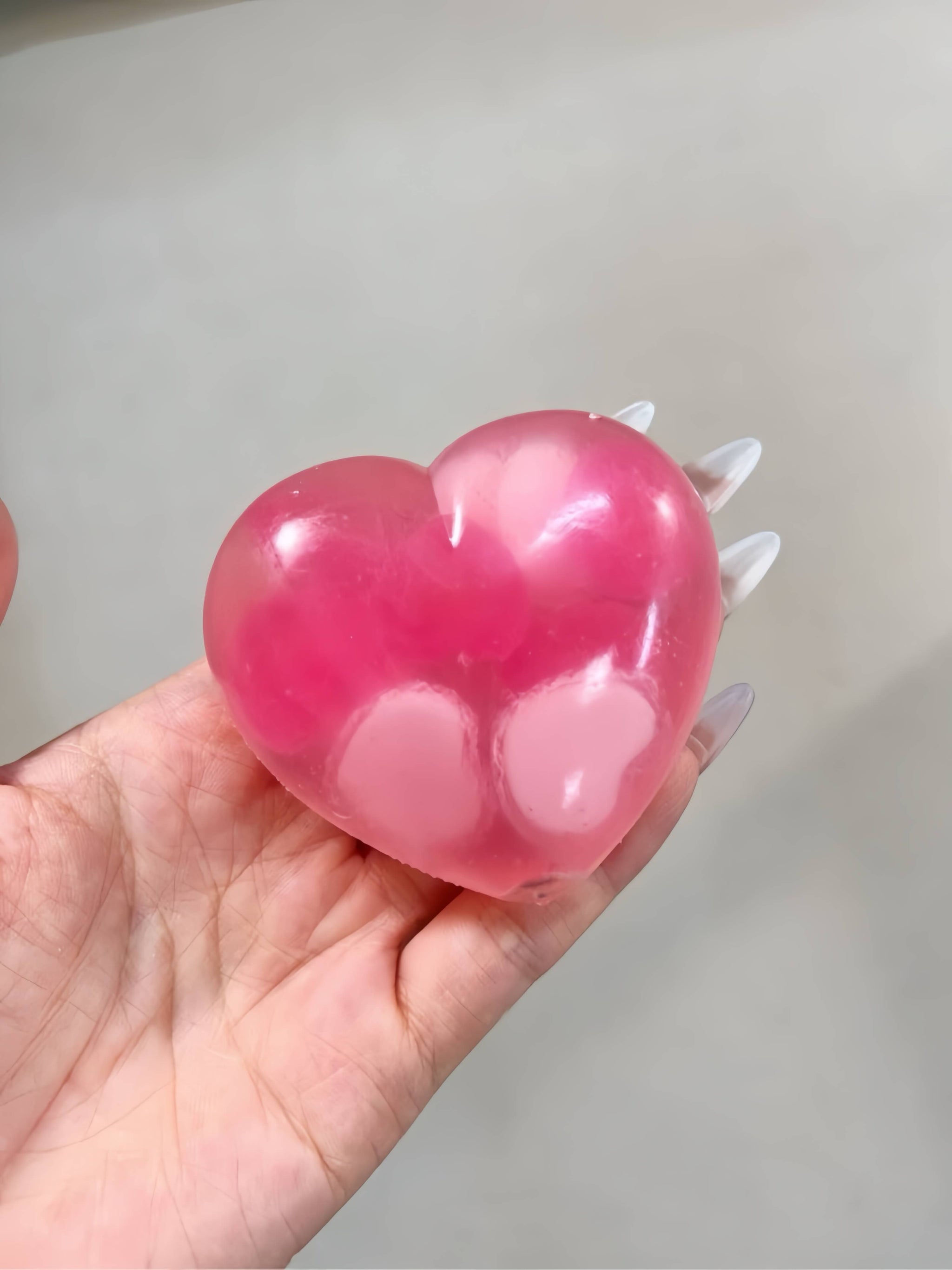 Pink heart-shaped handmade stress relief ball - Heart-shaped Sugar design