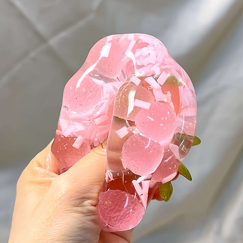 Honey peach ice stick hard candy textured pearl squishy ball, handmade stress relief toy