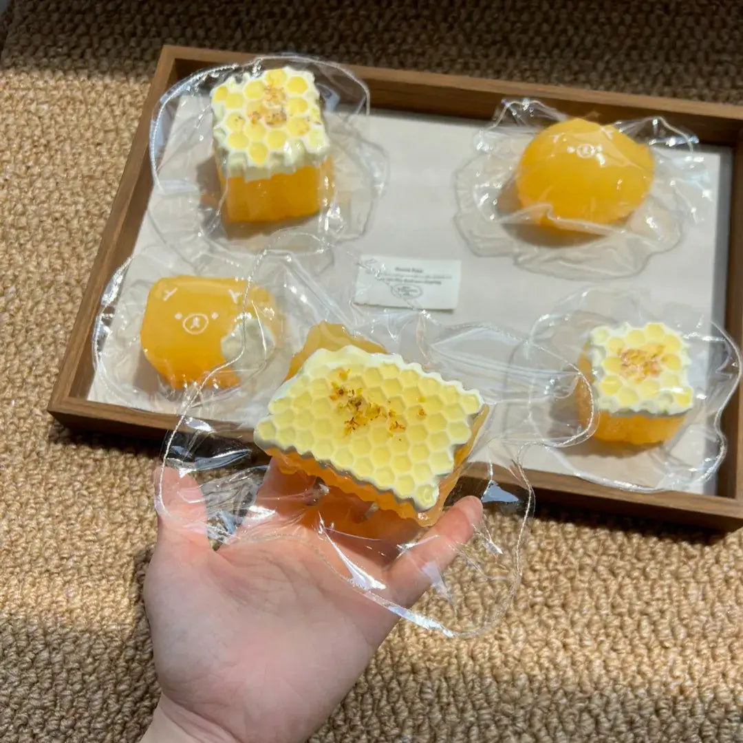 Handmade Osmanthus Honey Mochi Squishy Toy - Soft Stress Relief ASMR Toy