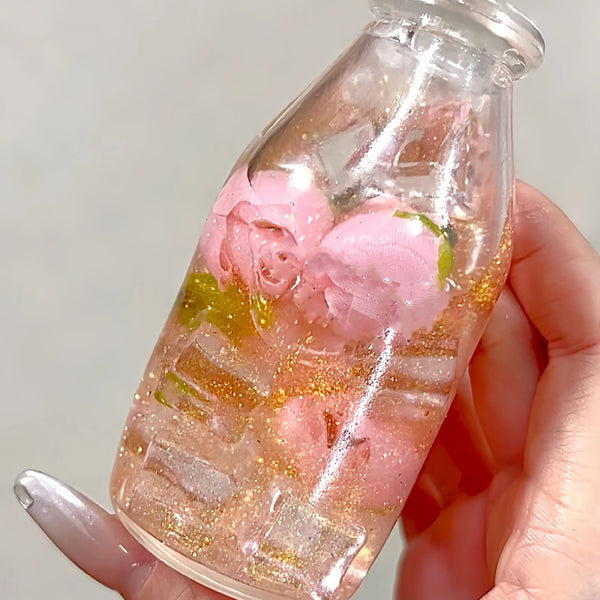 [CHIBOKI]Clear Bottle Squishy Ball – Handmade Stress Relief Desk Toy | Fruit Tea Bottle Series