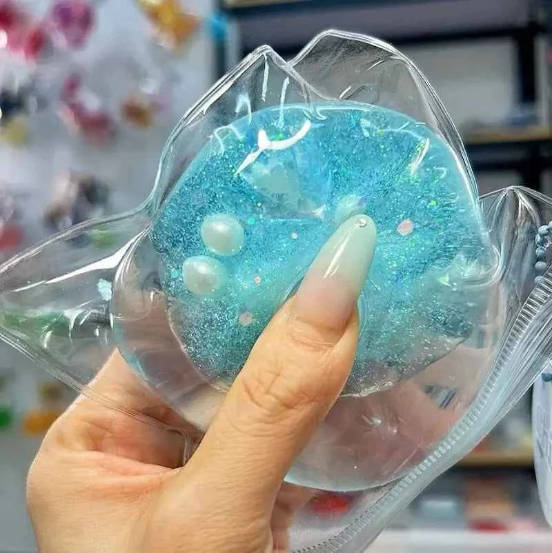Layered Gel Jelly Ball Squishy – Large Pearl Shell Ball