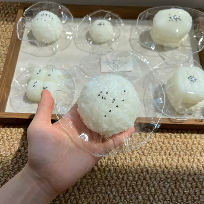 Handmade Cute Rice & Seal Mochi Squishy Toy - Soft ASMR Stress Relief