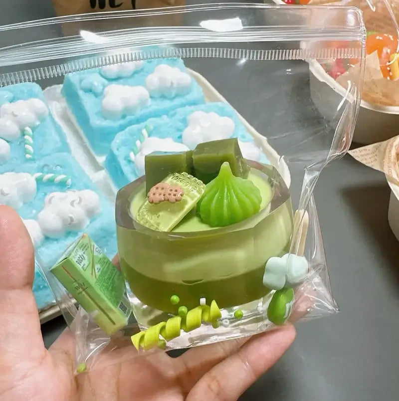 Handmade Silicone Food Squishy - Fruit Jars & Boba Tea Collection