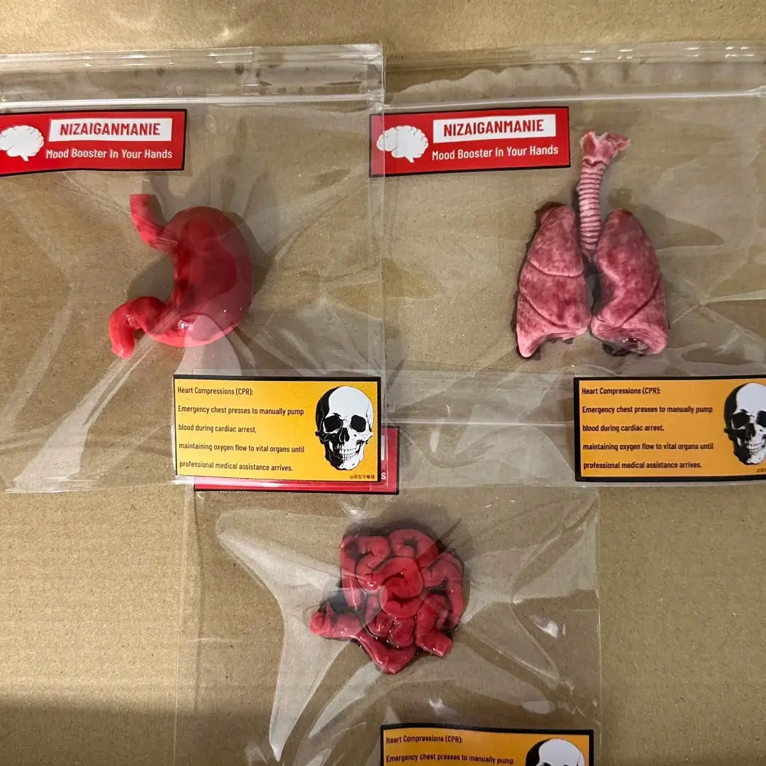 Handmade Halloween Realistic Bleeding Heart & Brain Silicone Stress Relief Toy